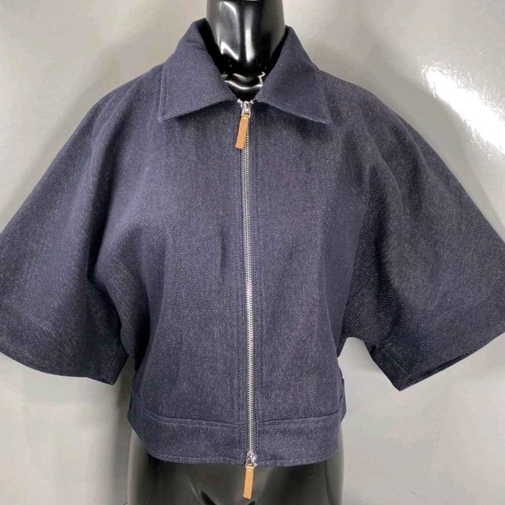 Lafayette 148 New York Dark Blue Jean Jacket